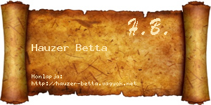 Hauzer Betta névjegykártya
